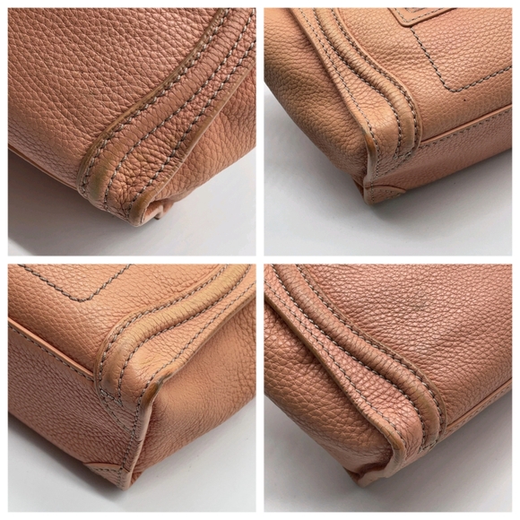 SALE! Celine Luggage Nano Shopper Calfskin Pink/Beige 2 Way Mini Bag W/DB/Strap - Picture 5 of 16